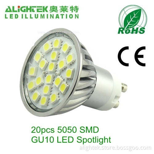 3.5w Gu10 Led Spotlight With 20 Led 5050 Smd